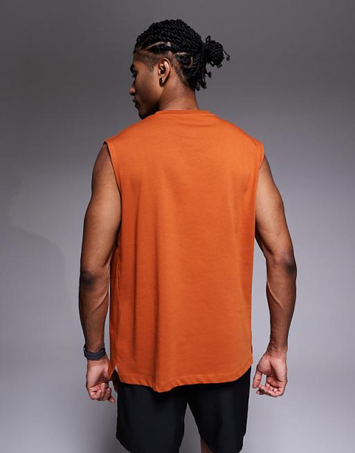 4505 Icon Oversized Cotton Pump Training Tank With Quick Dry Finish In Terracotta
