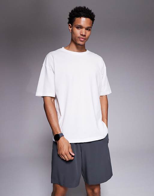 4505 Icon oversized cotton quick dry training t-shirt in white