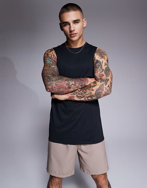 4505 Icon Quick Dry Mesh Training Tank In Black