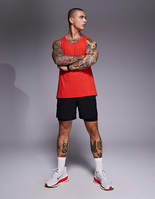 4505 Icon Quick Dry Mesh Training Vest With Racer Back In Red