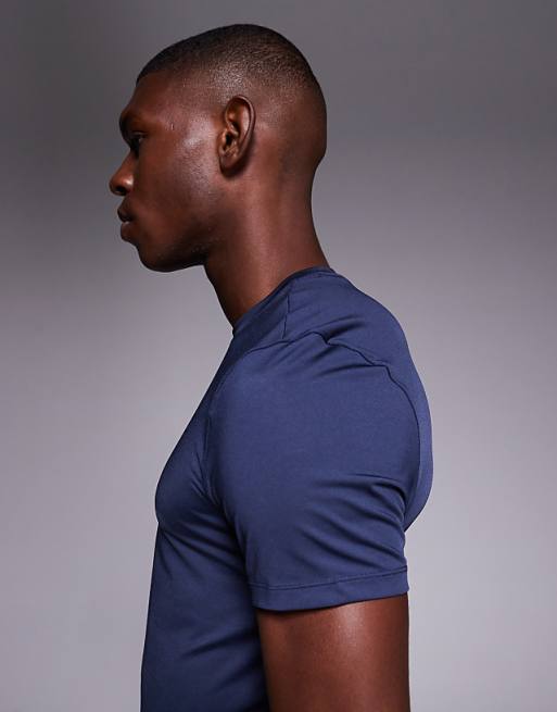 4505 Icon Quick Dry Muscle Fit Training T-shirt In Deep Navy