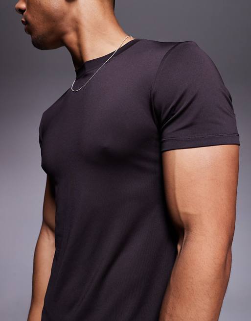 4505 Icon Quick Dry Muscle Fit Training T-shirt In Coffee