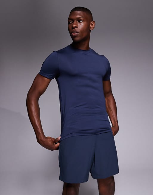 4505 Icon quick dry muscle fit training t-shirt in deep navy