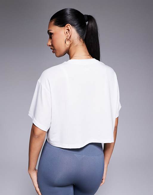 4505 Icon Quick Dry Performance Cropped Boxy T-shirt In White