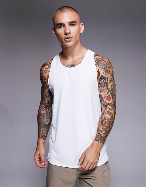 4505 Icon quick dry training vest with racer back in white