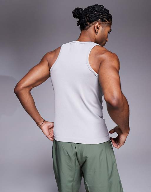 4505 Icon Seamless Rib Slim Fit Vest In Grey