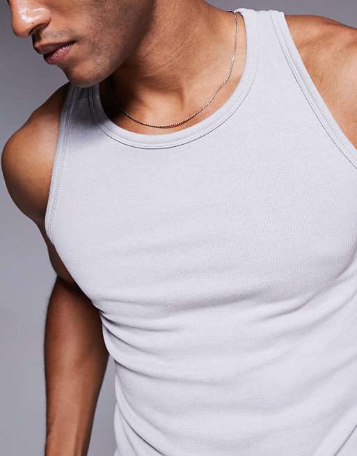 4505 Icon Seamless Rib Slim Fit Vest In Grey