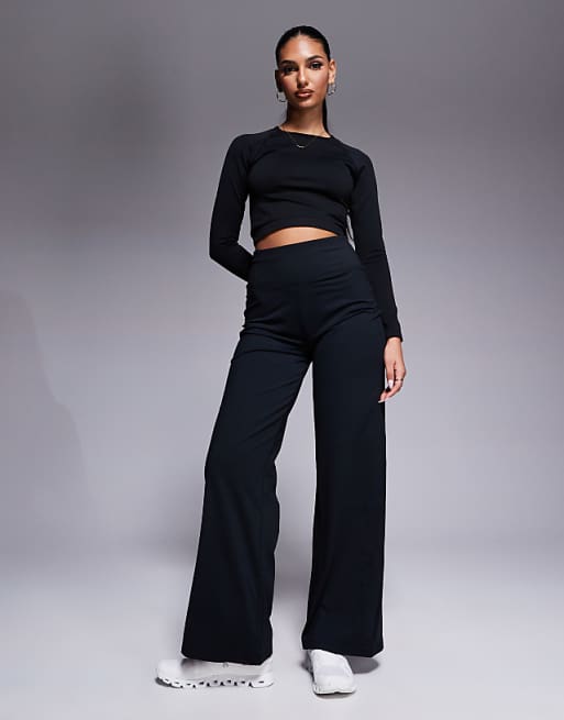 4505 Icon Soft Touch High Waist Wide Leg Dance Pant In Black
