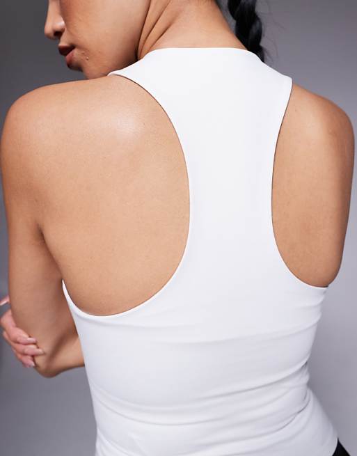 4505 Icon Soft Touch Racer Back Vest With Inner Bra And Removable Padding In White