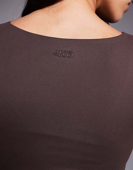 4505 Icon Soft Touch V Neck Performance Baby T-shirt In Plum Chocolate