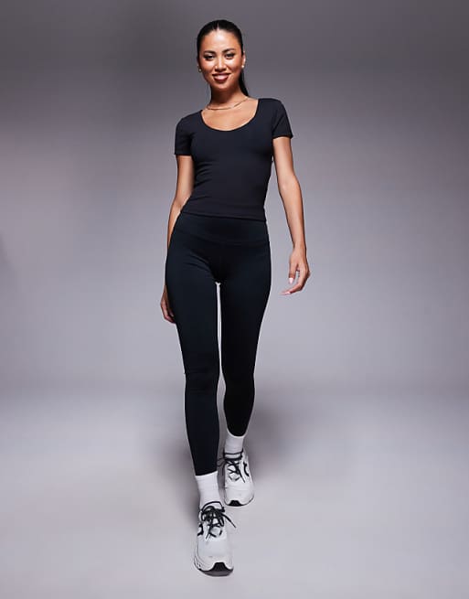 4505 Icon Soft Touch V Neck Performance Baby T-shirt With Inner Bra In Black