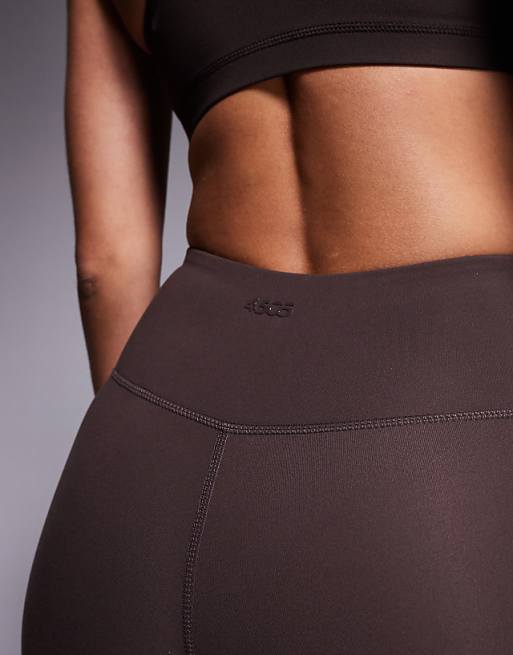 4505 Icon Soft Touch Wrap Waist Slim Kick Yoga Legging In Plum Chocolate