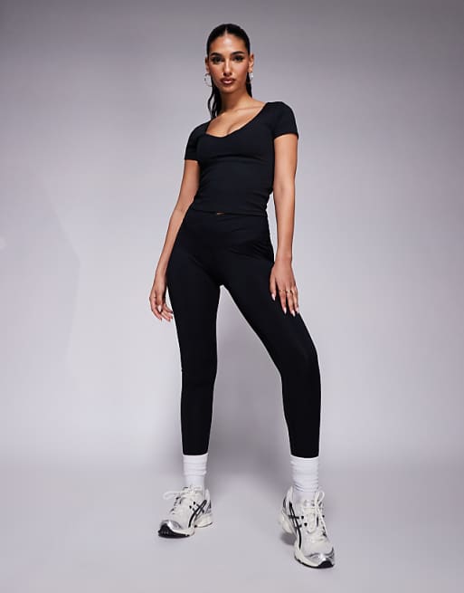 4505 Icon soft touch wrap waist yoga legging in black