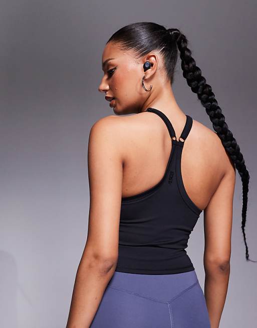 4505 Icon Soft Touch Yoga Cami With Inner Bra And Adjustable Straps In Black