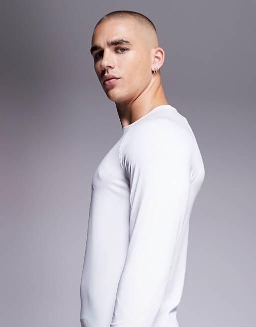 4505 Icon Training Long Sleeve Muscle Fit Base Layer In White