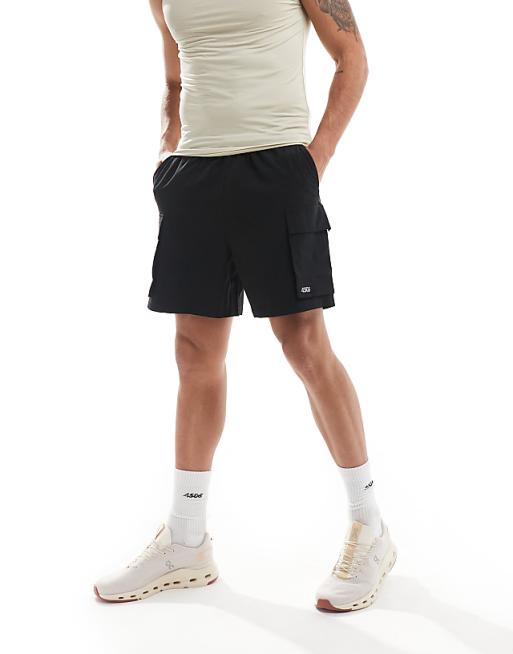 4505 Icon training shorts with cargo pockets and quick dry in black