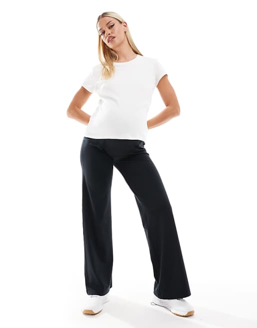 4505 Maternity Icon soft touch high waist wide leg dance pant in black
