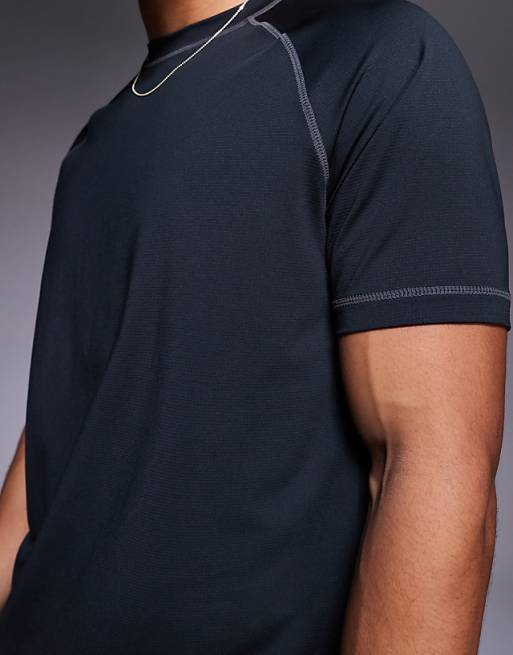 4505 Mesh Training T-shirt With Contrast Seams In Black