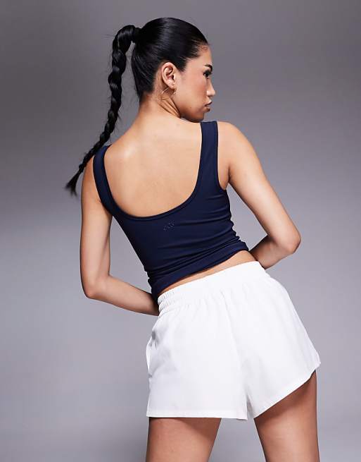 4505 Micro High Waist Woven Running Shorts With Liner In White