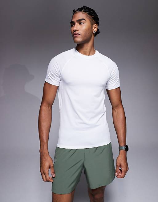 4505 muscle fit seam detail quick dry base layer in white