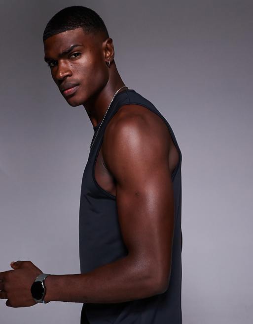 4505 Nylon Performance Mesh Quick Dry Running Vest In Black