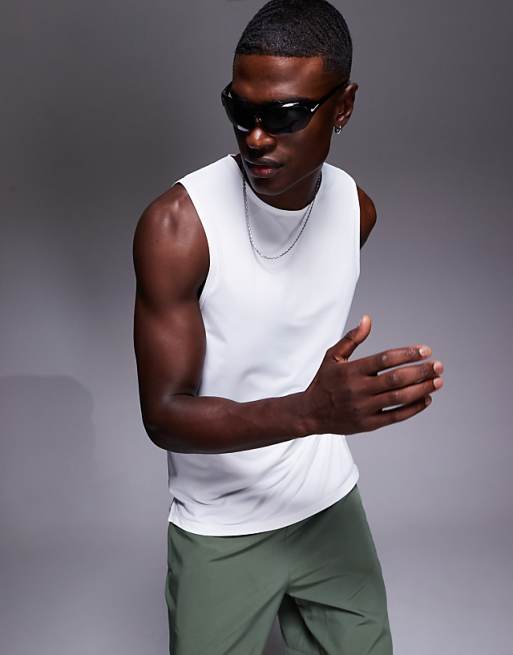 4505 Nylon Performance Mesh Quick Dry Running Vest In White