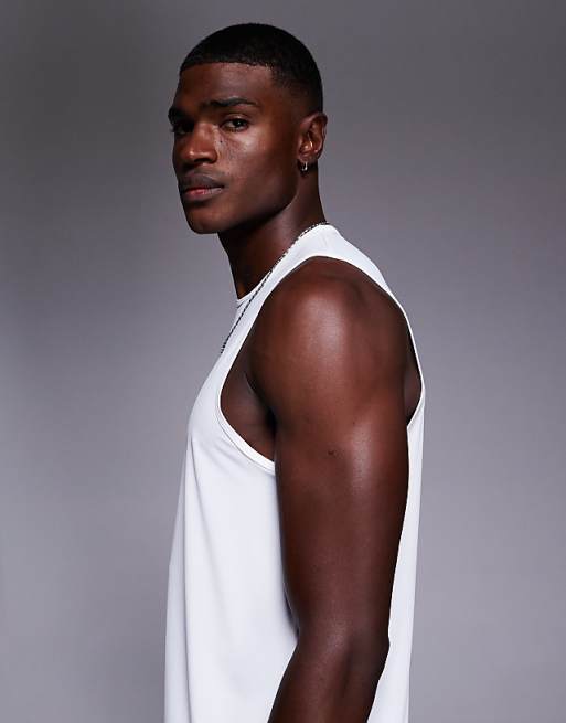 4505 Nylon Performance Mesh Quick Dry Running Vest In White