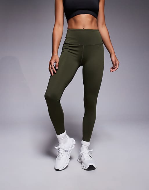 4505 Petite Icon Active Bum Sculpt High Waist Gym Legging With Inner Pocket In Khaki