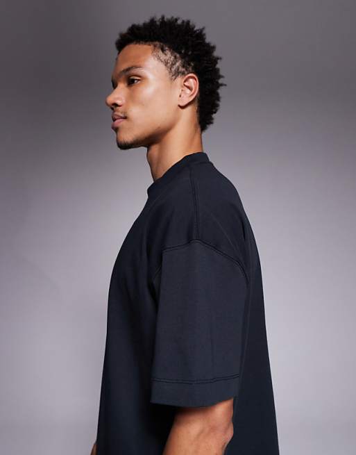 4505 Quick Dry Boxy Cropped Heavyweight Cotton Training T-shirt In Black