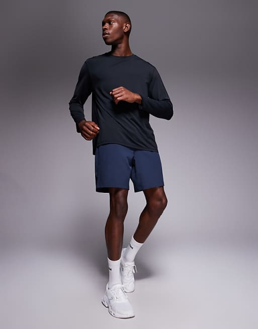 4505 Quick Dry Nylon Performance Mesh Oversized Running Long Sleeve In Black