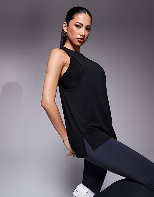 4505 Quick Dry Performance Jersey Drop Armhole Vest In Black