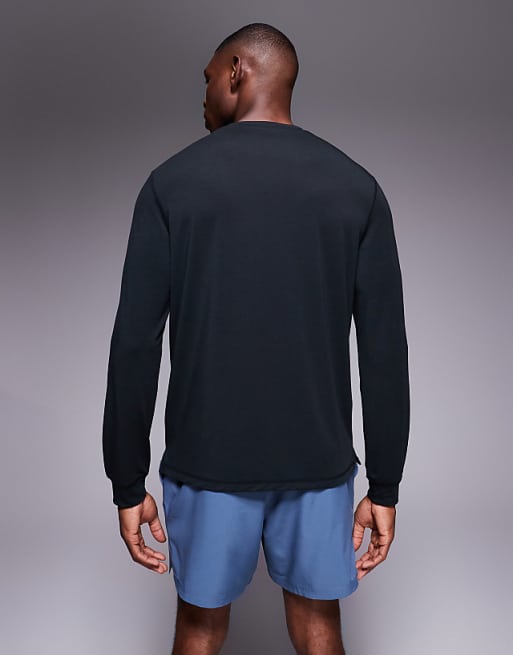 4505 Quick Dry Performance Jersey Long Sleeve Training Top In Black