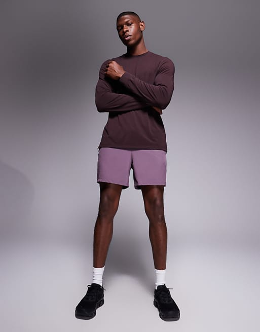 4505 Quick Dry Performance Jersey Long Sleeve Training Top In Dark Burgundy