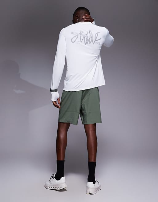 4505 Quick Dry Performance Mesh Back Print Long Sleeve In White