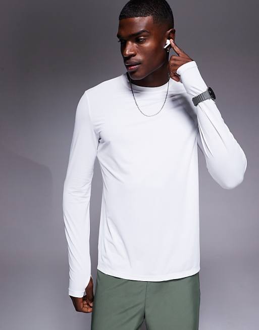 4505 Quick Dry Performance Mesh Back Print Long Sleeve In White