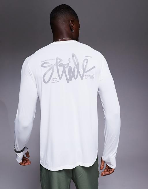 4505 quick dry performance mesh back print long sleeve in white
