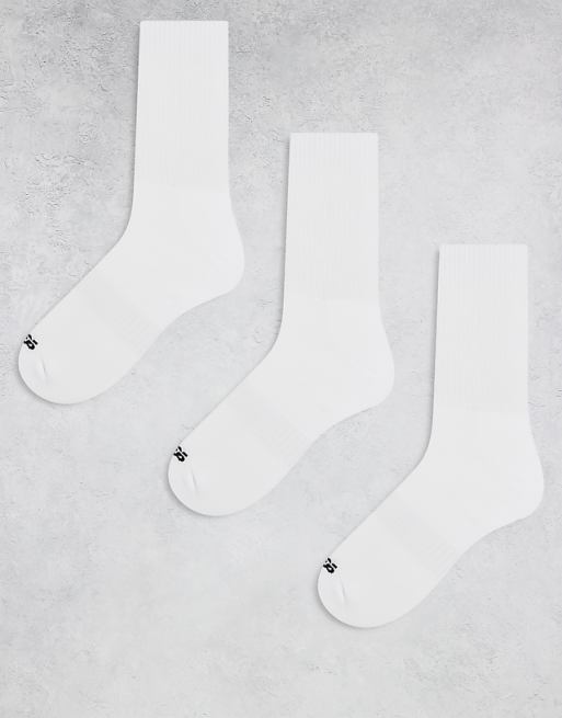 4505 quick dry running socks with arch support 3 pack in white