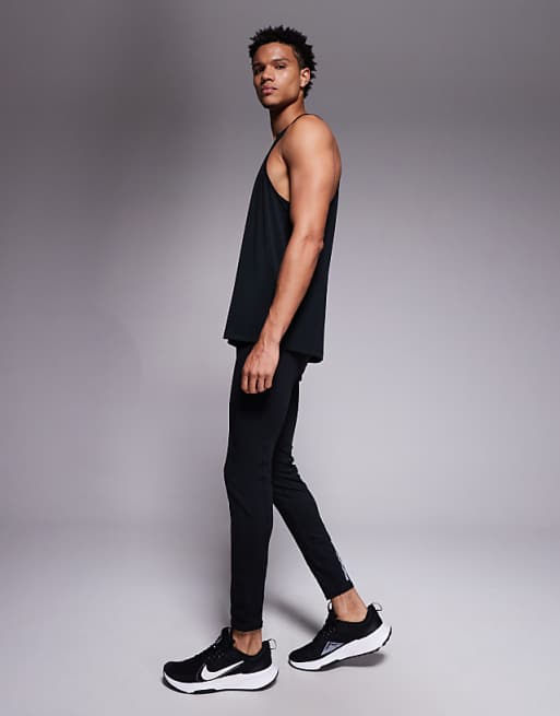 4505 Reflective Quick Dry Base Layer Running Tights With Energy Gel Pocket In Black