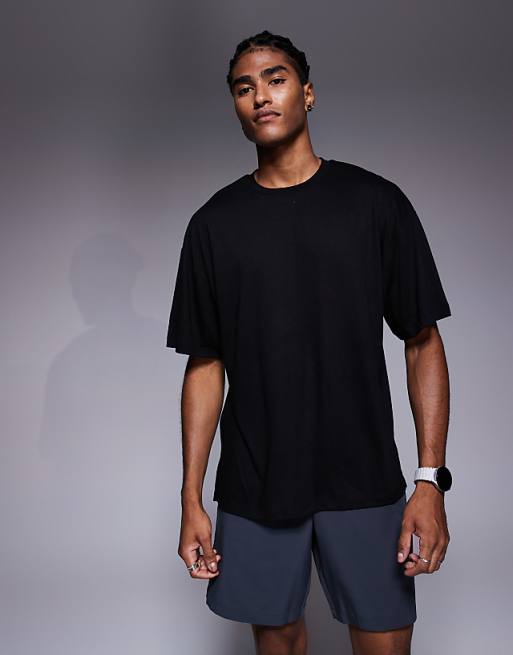 4505 Run Club Back Print Quick Dry Mesh Training T-shirt In Black