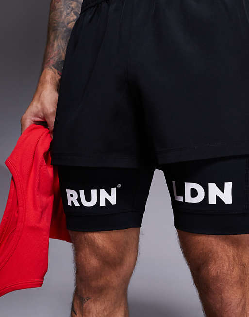 4505 RUN LDN Running Base Layer Legging Shorts With Phone Pocket In Black