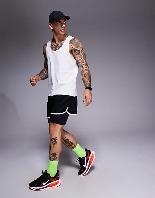 4505 Running Cotton Vest With Quick Dry Finish In White