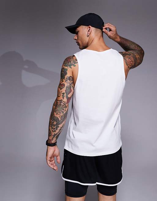 4505 Running Cotton Vest With Quick Dry Finish In White