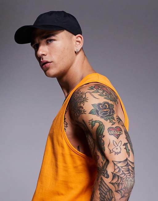4505 Running Cotton Vest With Quick Dry Finish In Tangerine