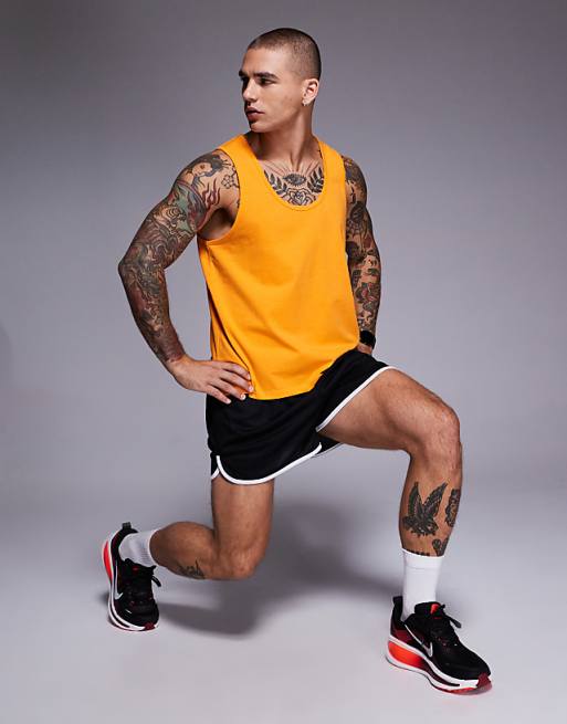 4505 Running cotton vest with quick dry finish in tangerine