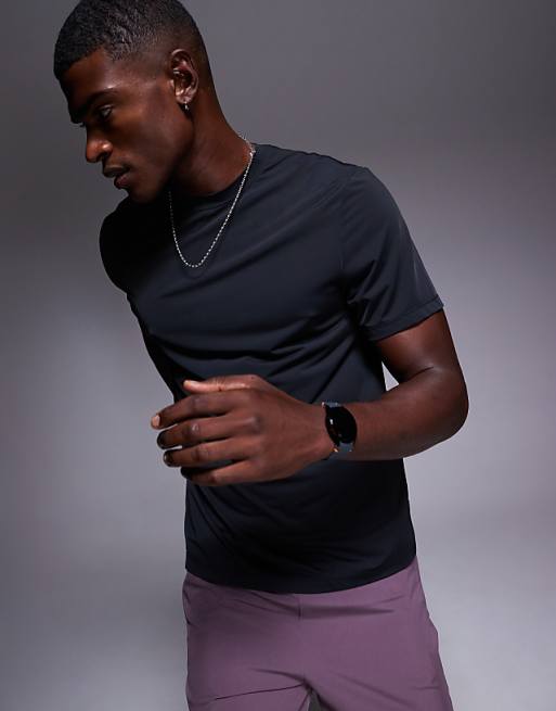 4505 Running Quick Dry Back Print Performance Mesh T-shirt In Black