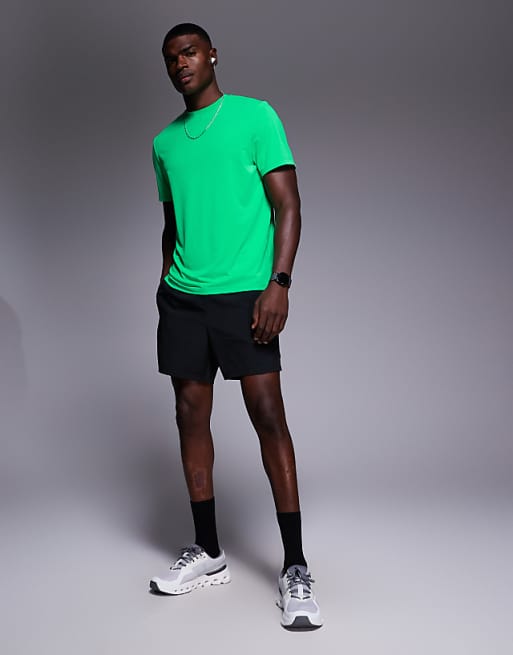 4505 Running Quick Dry Back Print Performance Mesh T-shirt In Neon Green