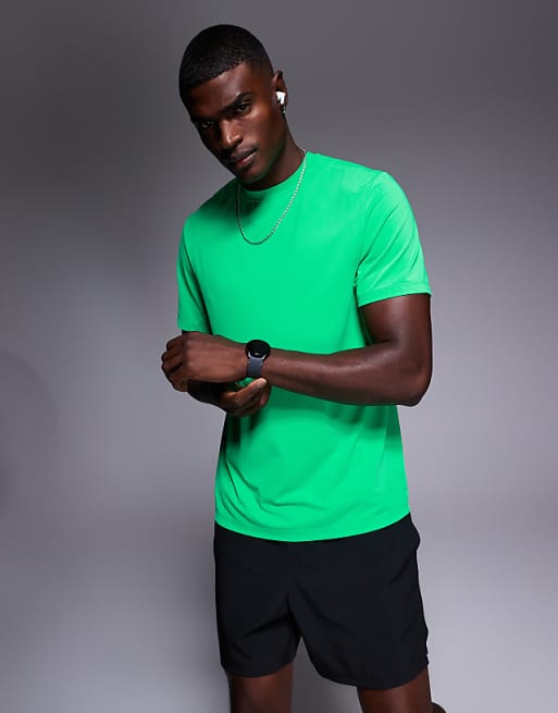 4505 Running Quick Dry Back Print Performance Mesh T-shirt In Neon Green