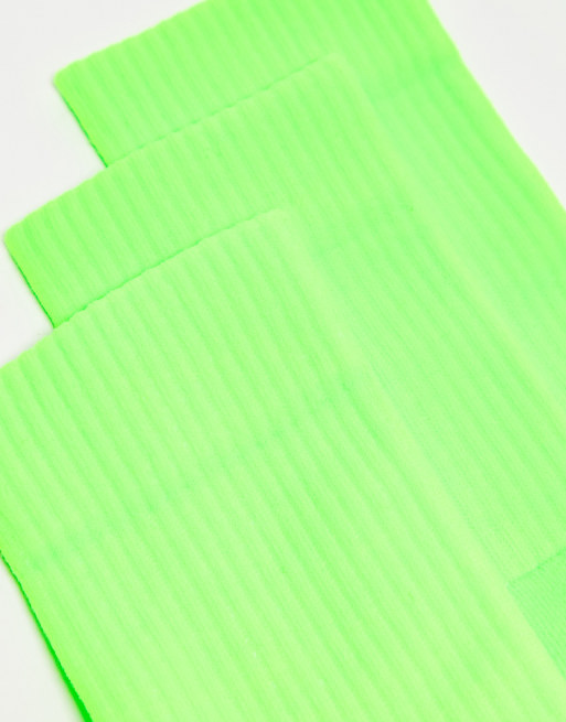 4505 Running Socks With Arch Support And Anti Bacterial Finish In Neon Green