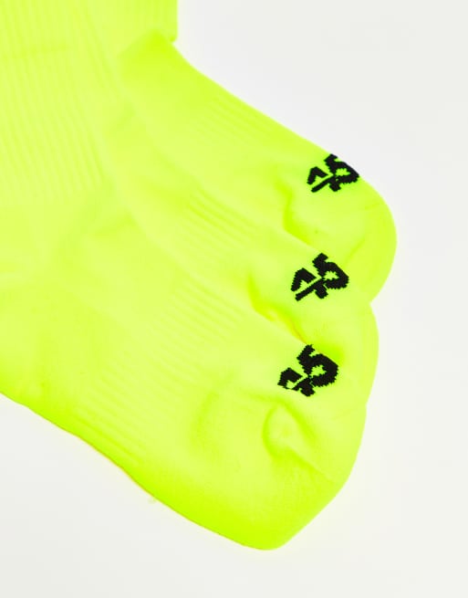 4505 Running Socks With Arch Support And Anti Bacterial Finish In Neon Yellow