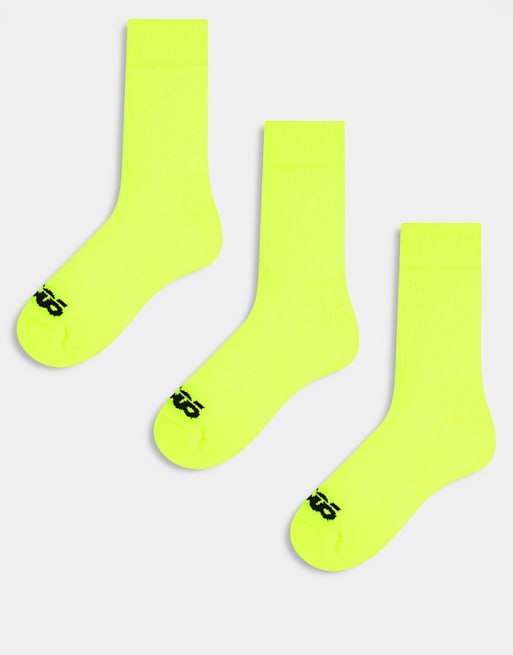 4505 running socks with arch support and anti bacterial finish in neon yellow